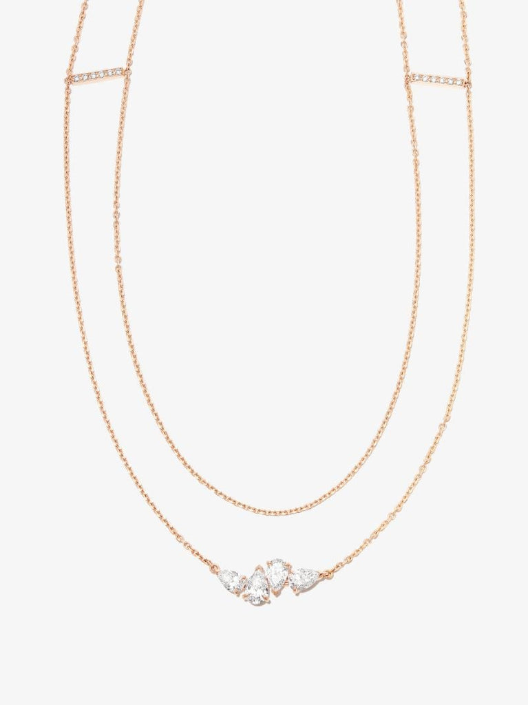 18k Rose Gold Serti Sur Vide Diamond Necklace