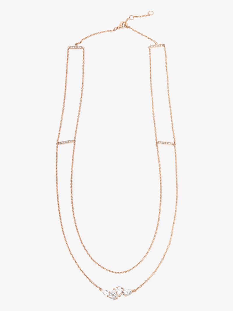 18k Rose Gold Serti Sur Vide Diamond Necklace