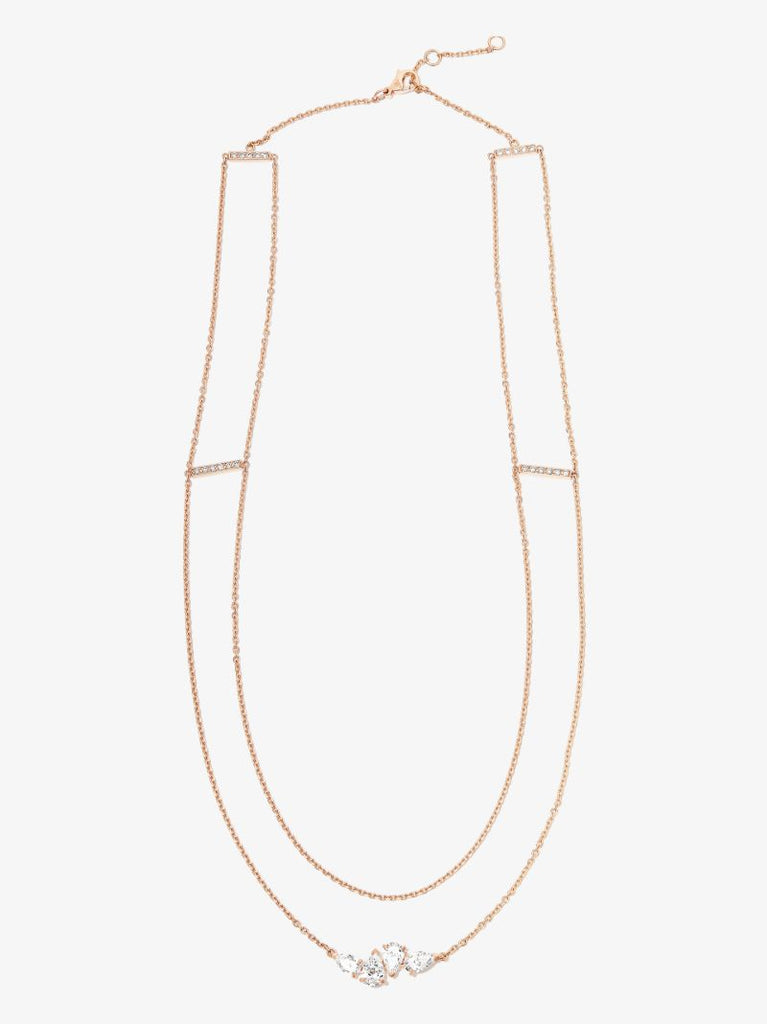 18k Rose Gold Serti Sur Vide Diamond Necklace