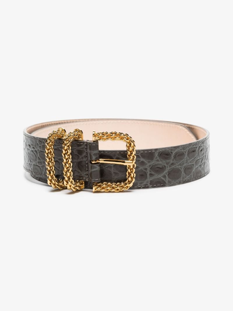 Grey Katina Mock Croc Leather Belt
