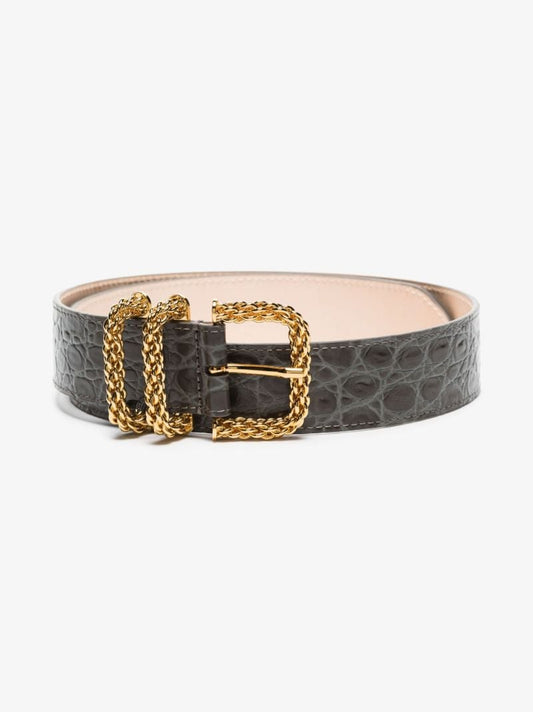 Grey Katina Mock Croc Leather Belt