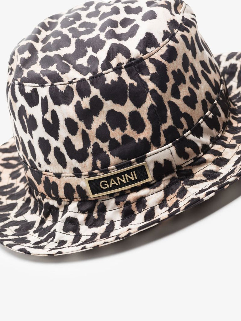 Brown Leopard Print Bucket Hat