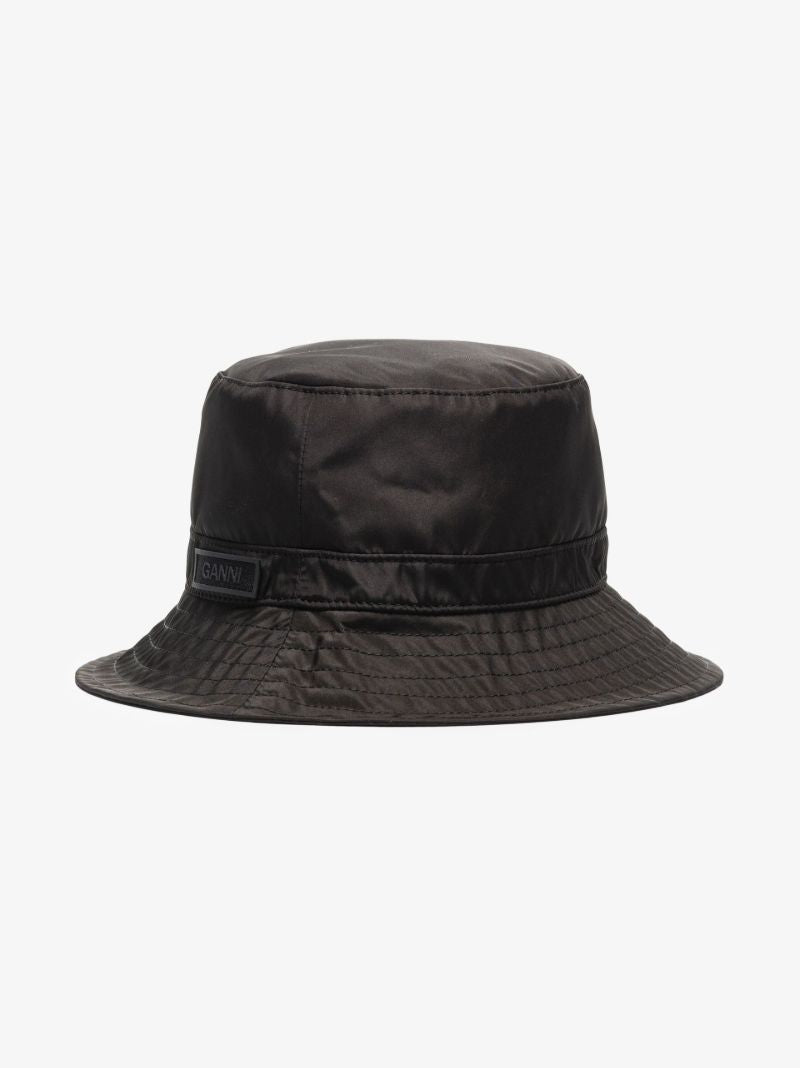 Black Logo Patch Bucket Hat