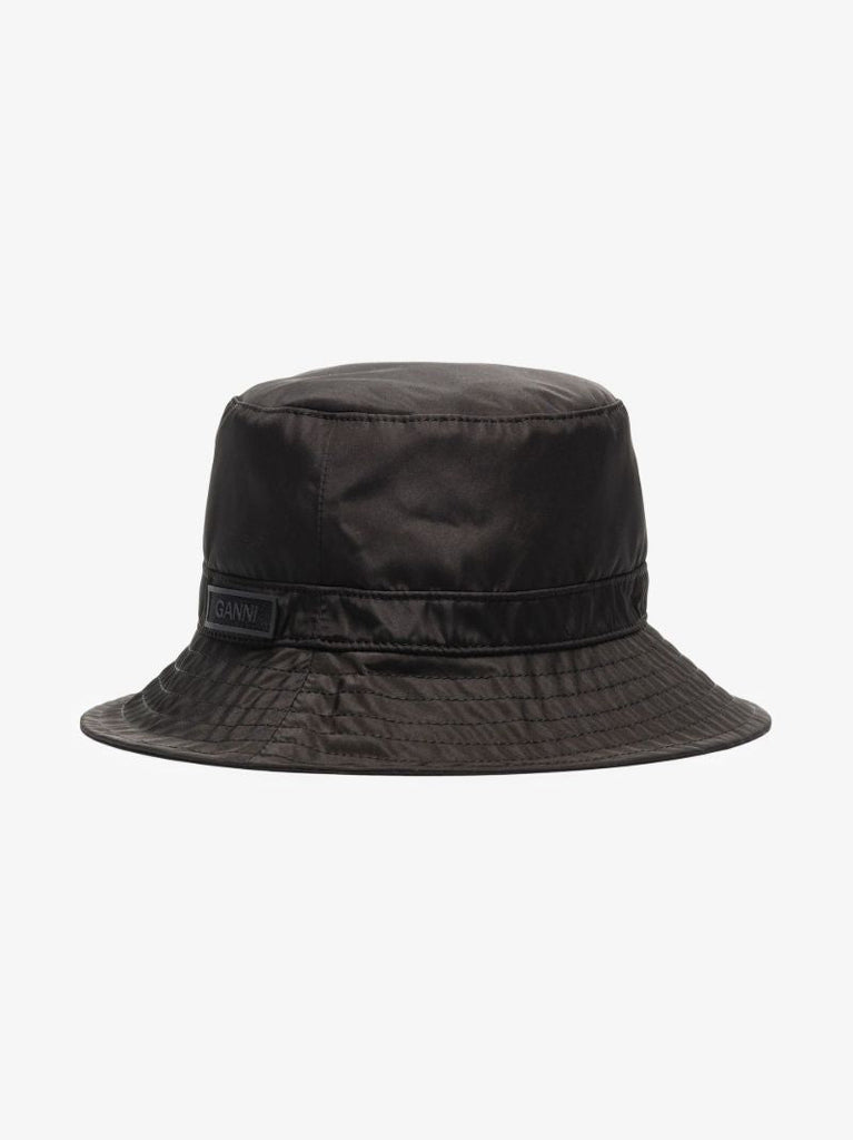 Black Logo Patch Bucket Hat