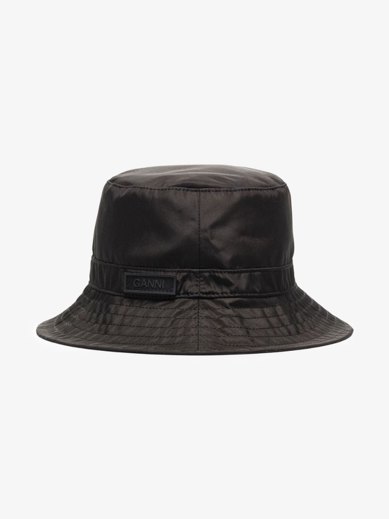 Black Logo Patch Bucket Hat