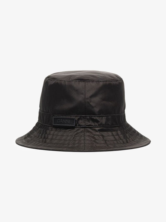 Black Logo Patch Bucket Hat