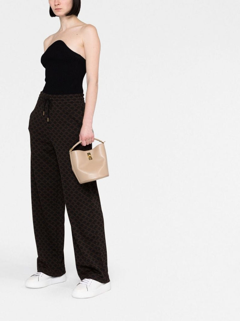 Beige Teen Leather Bucket Bag
