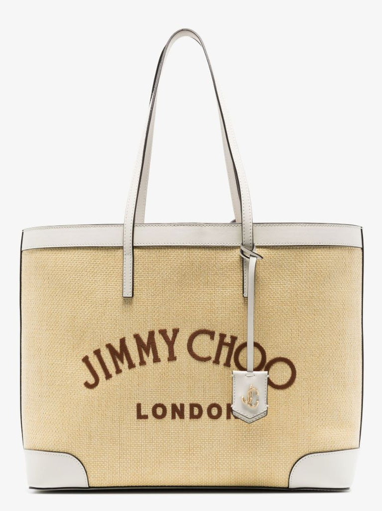 Neutral Nine2five Raffia Tote Bag