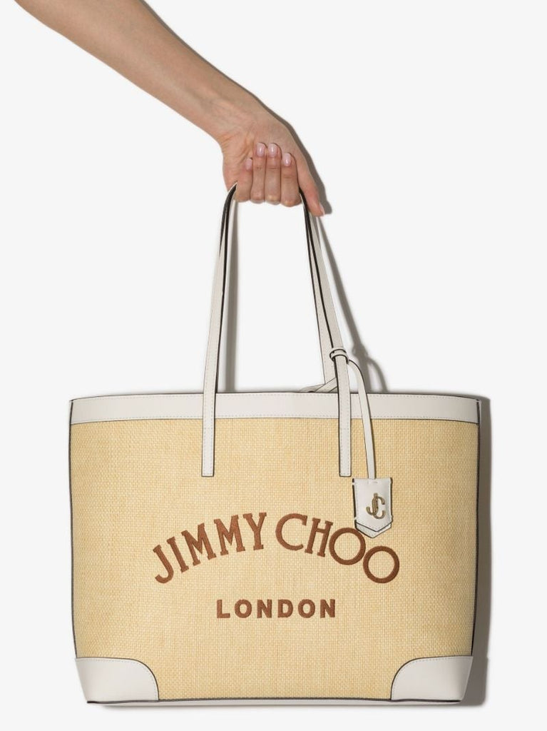 Neutral Nine2five Raffia Tote Bag