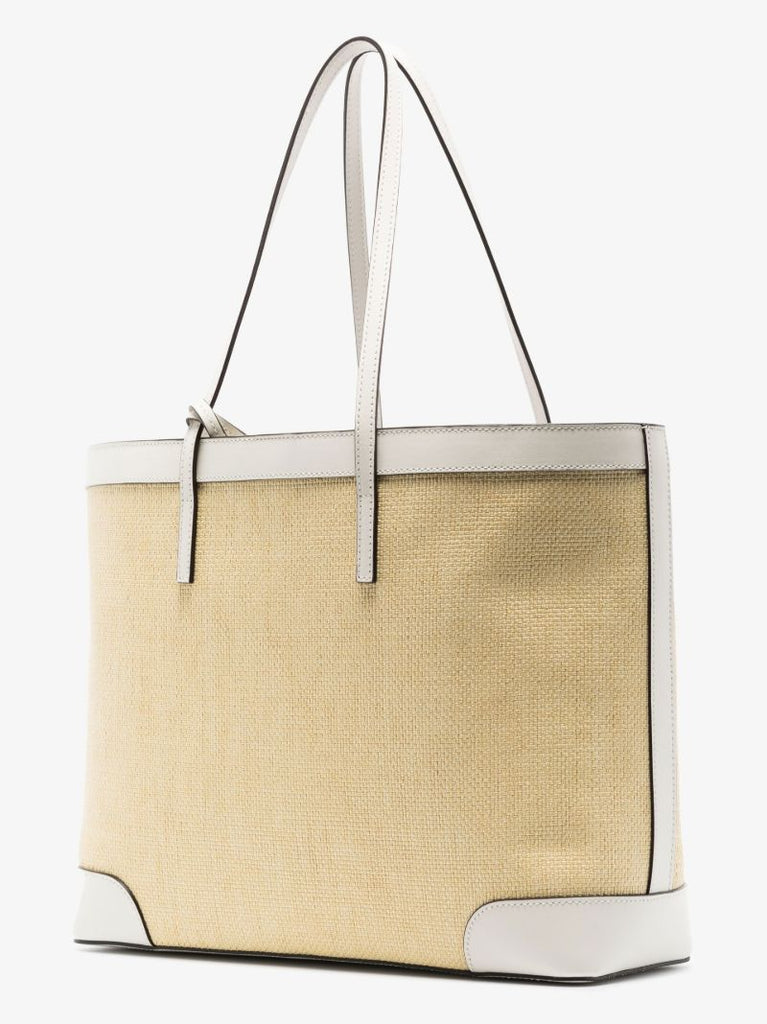 Neutral Nine2five Raffia Tote Bag