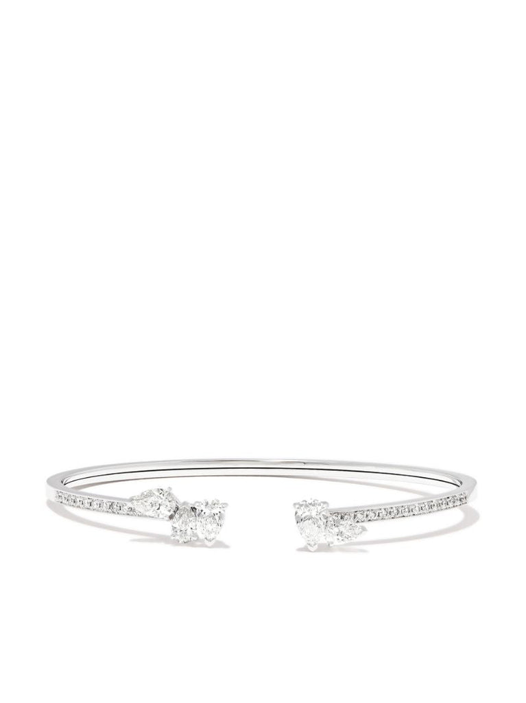 18k White Gold Serti Sur Vide Diamond Bangle