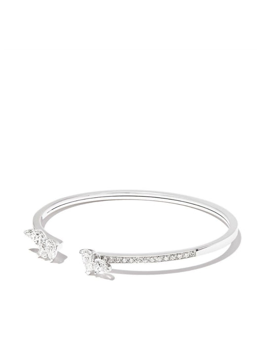 18k White Gold Serti Sur Vide Diamond Bangle