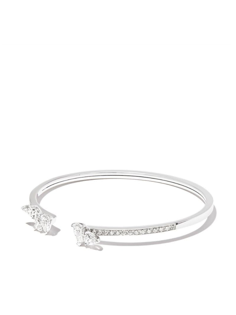 18k White Gold Serti Sur Vide Diamond Bangle