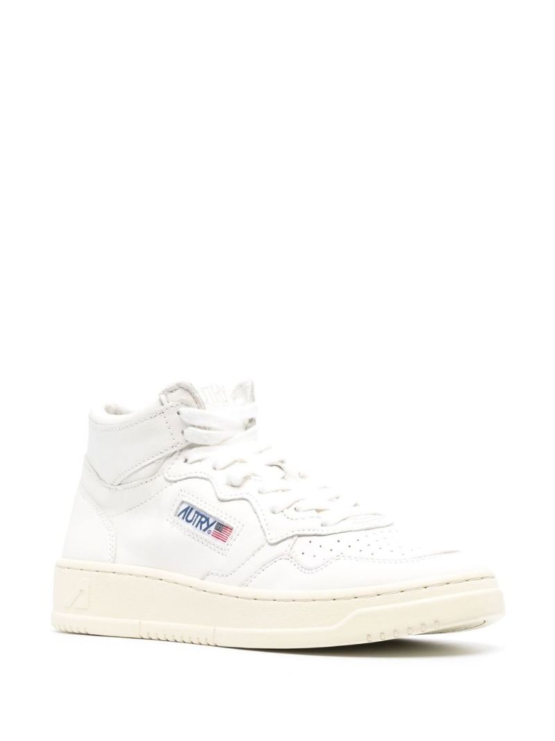 White Medalist High-top Leather Sneakers