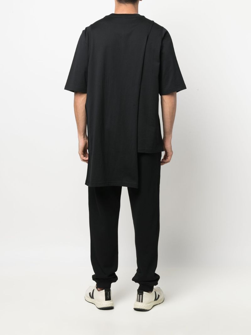 X Champion Black Asymmetric Cotton T-shirt