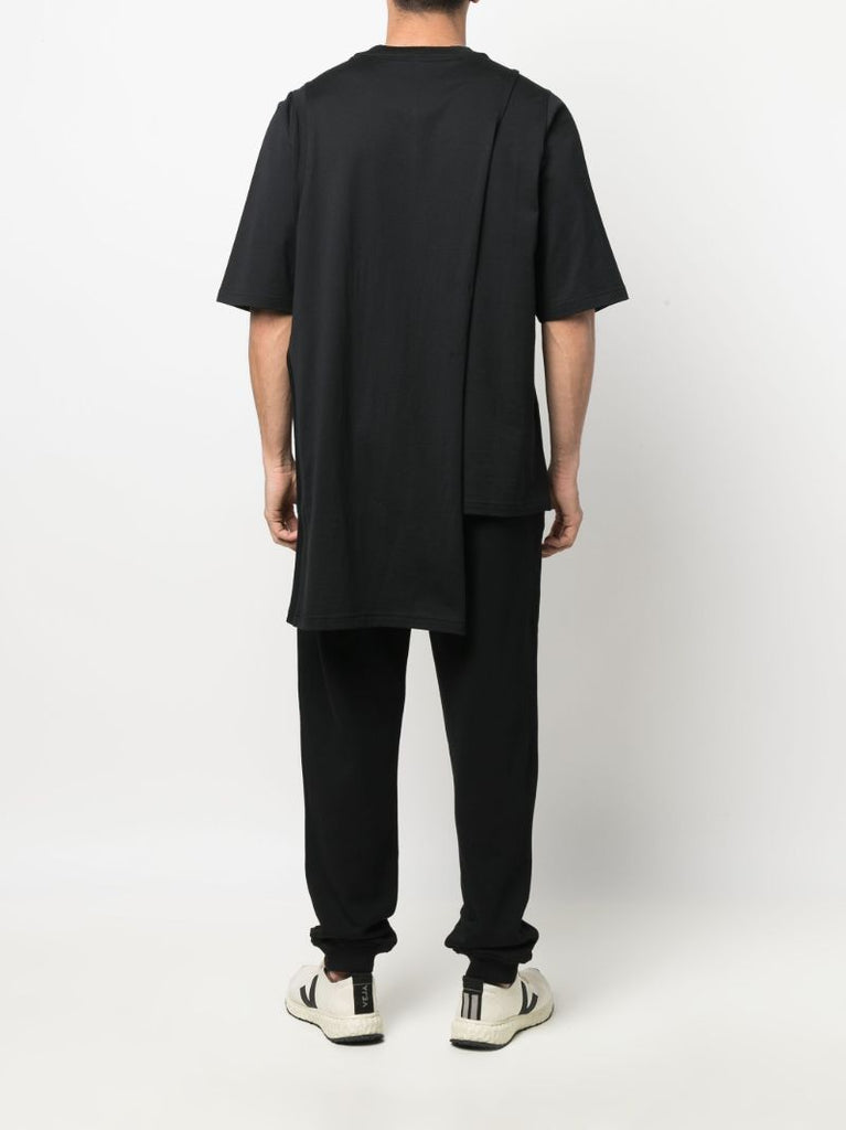 X Champion Black Asymmetric Cotton T-shirt