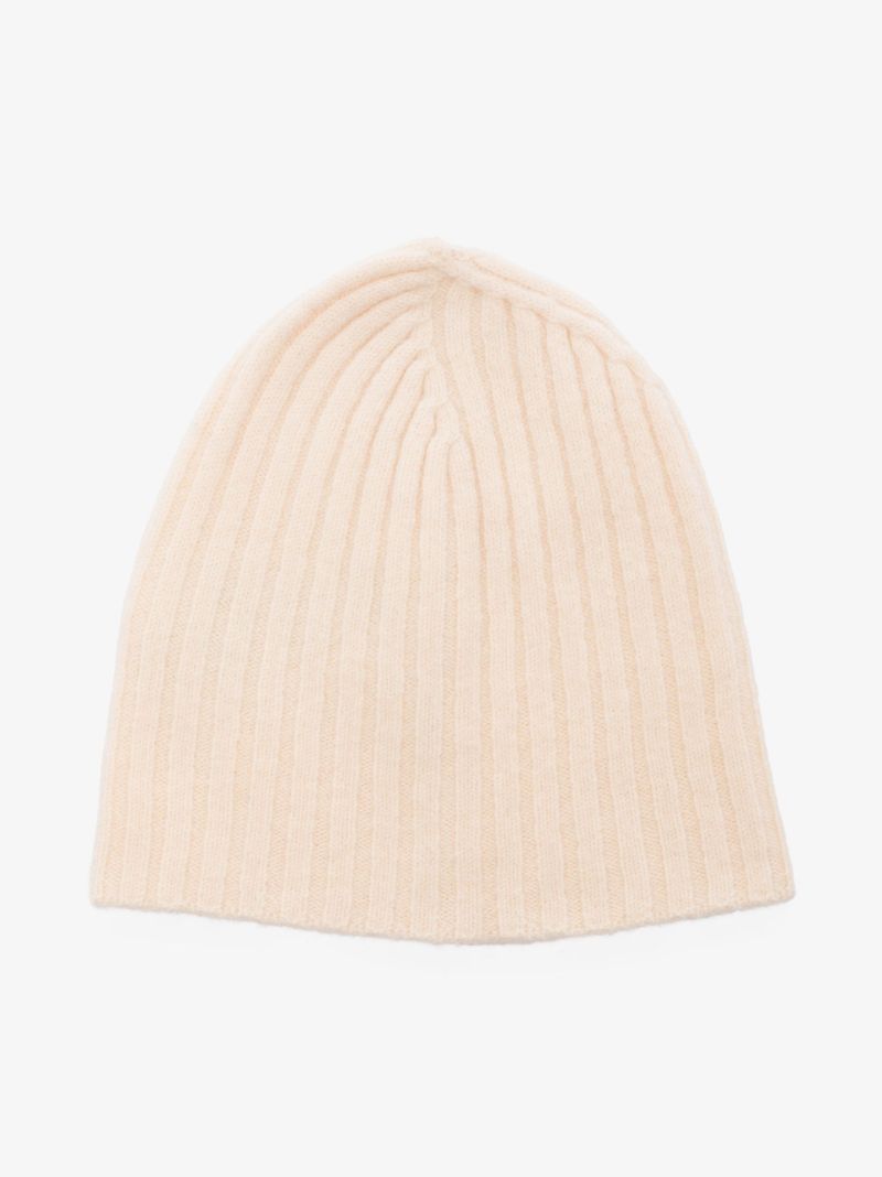 Neutral Harmony Wool Knit Beanie Hat