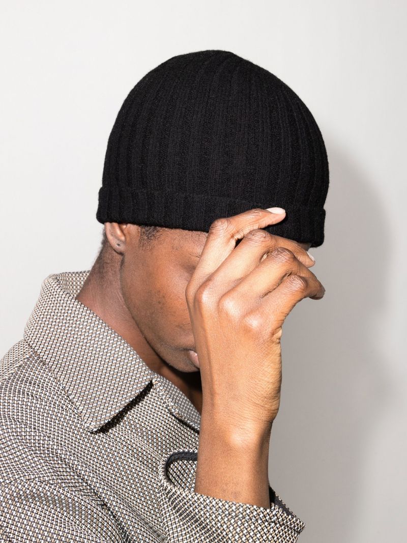 Black Harmony Wool Beanie Hat