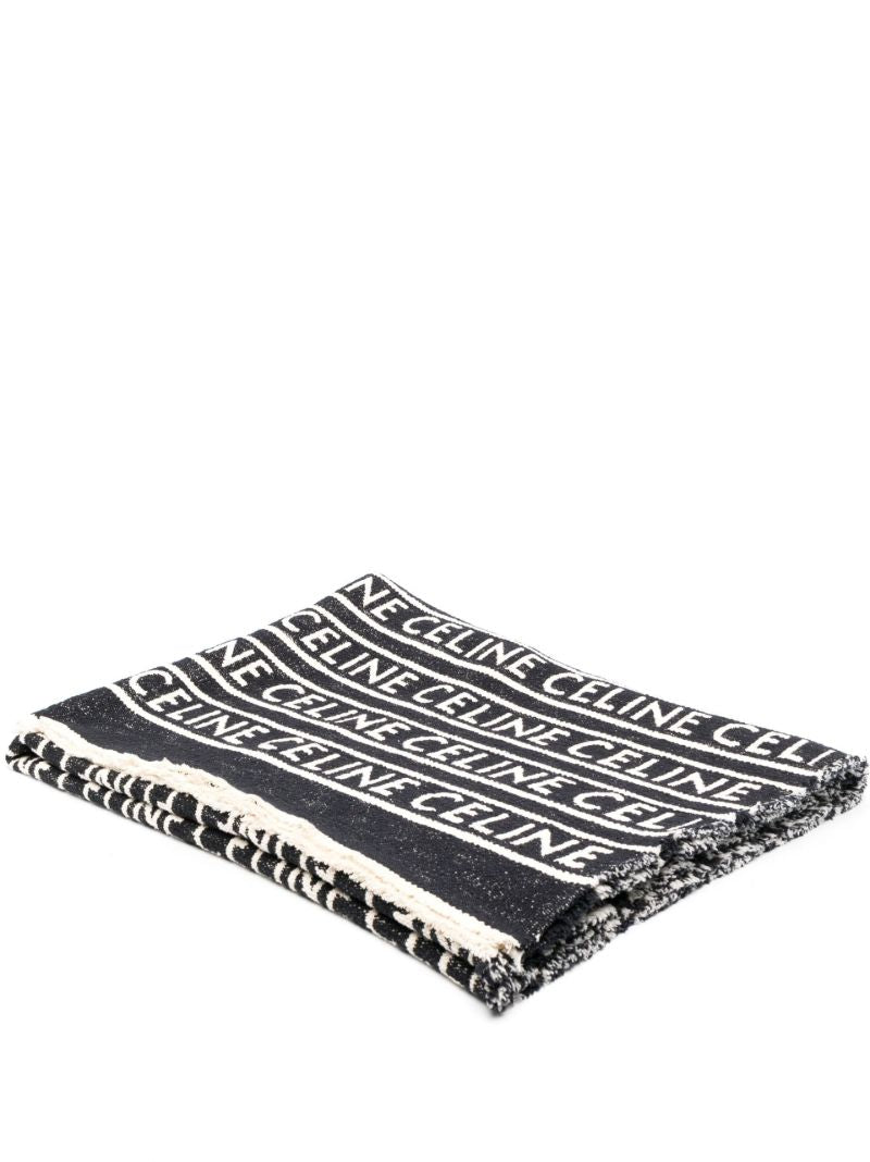 Black Logo Jacquard Throw