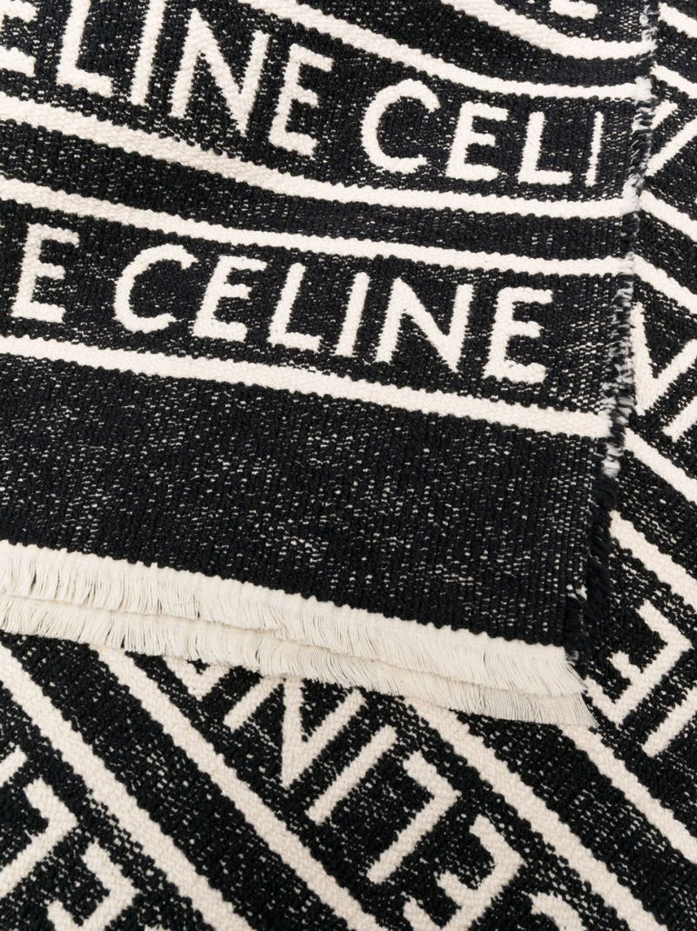 Black Logo Jacquard Throw