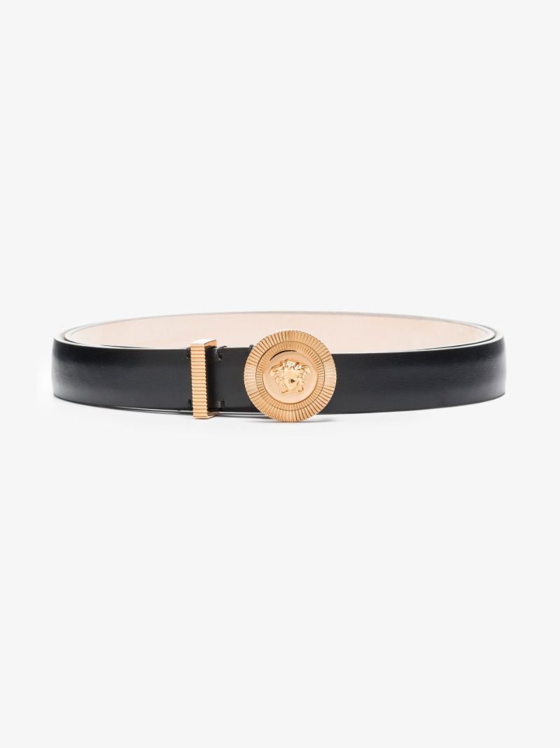 Black Medusa Head Leather Belt