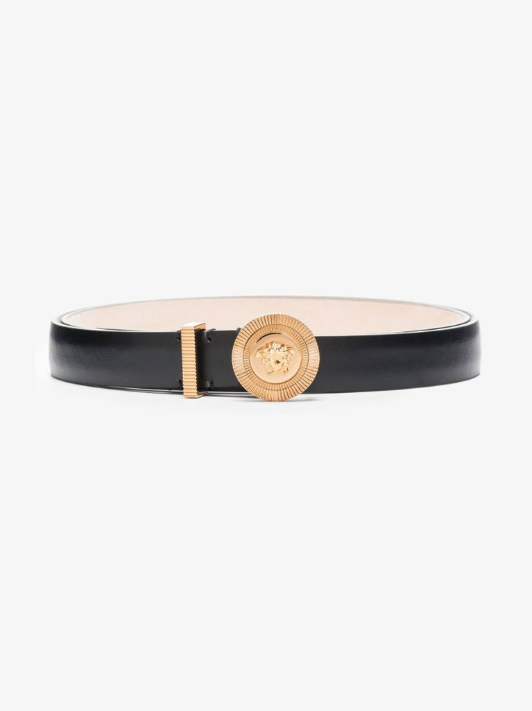 Black Medusa Head Leather Belt