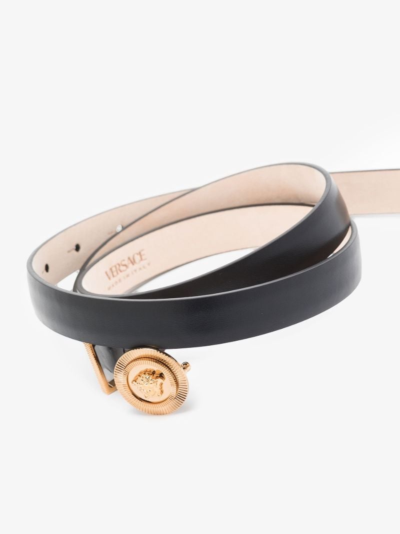 Black Medusa Head Leather Belt