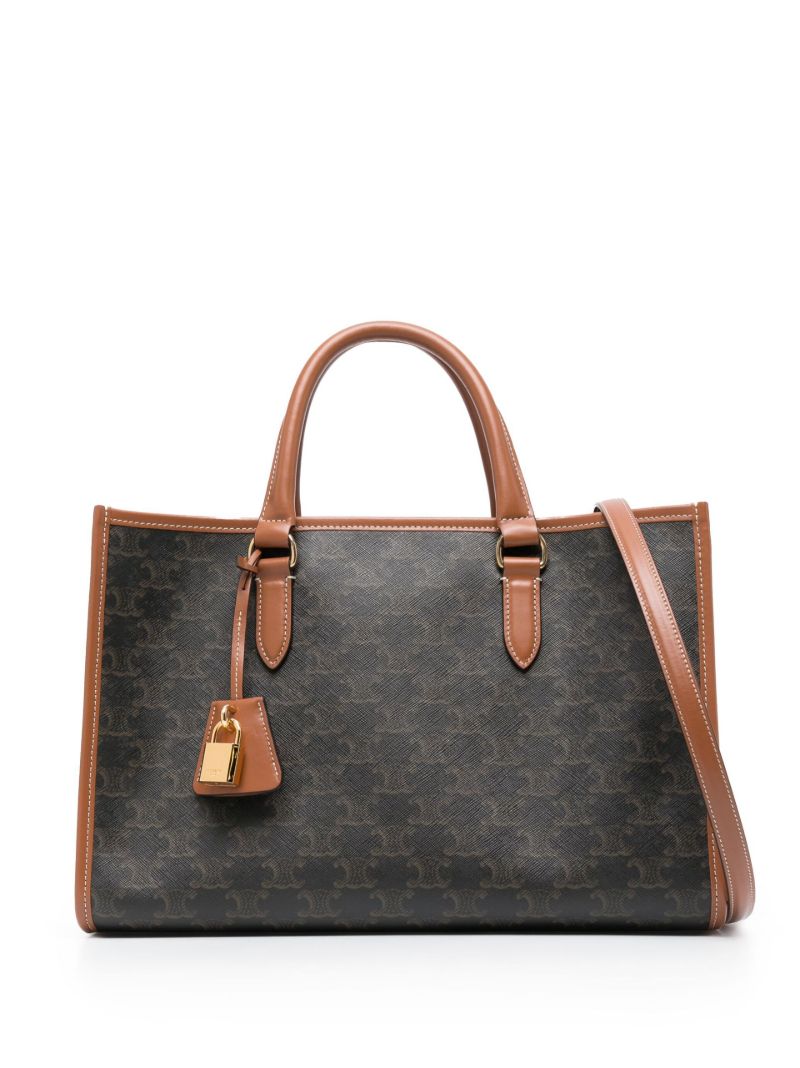 Brown Triomphe Canvas Tote Bag