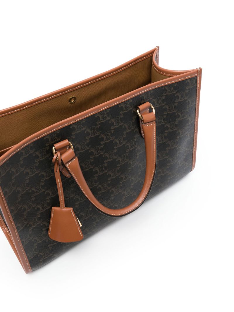 Brown Triomphe Canvas Tote Bag