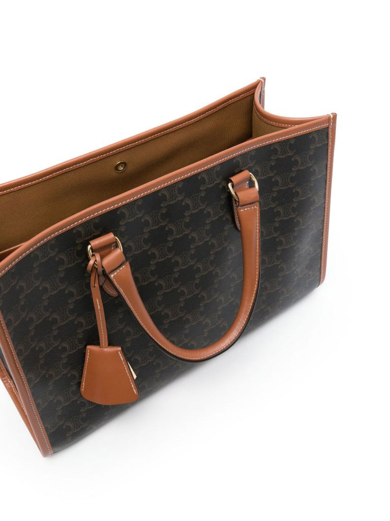 Brown Triomphe Canvas Tote Bag