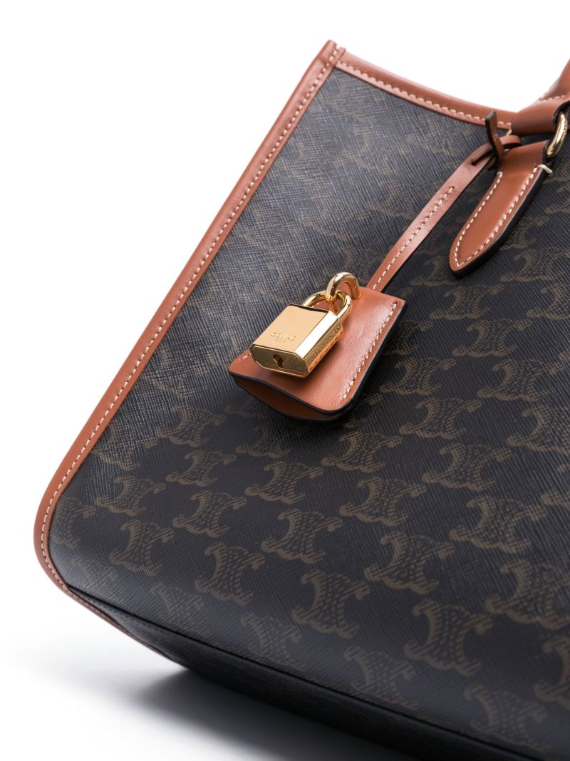 Brown Triomphe Canvas Tote Bag