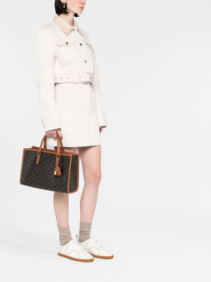 Brown Triomphe Canvas Tote Bag