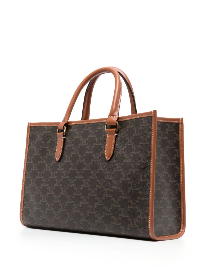 Brown Triomphe Canvas Tote Bag