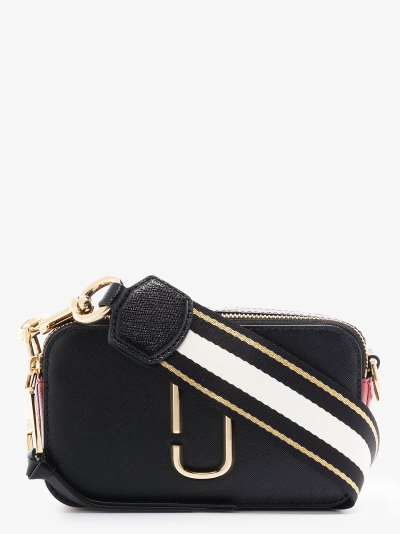 Black Snapshot Leather Cross Body Bag