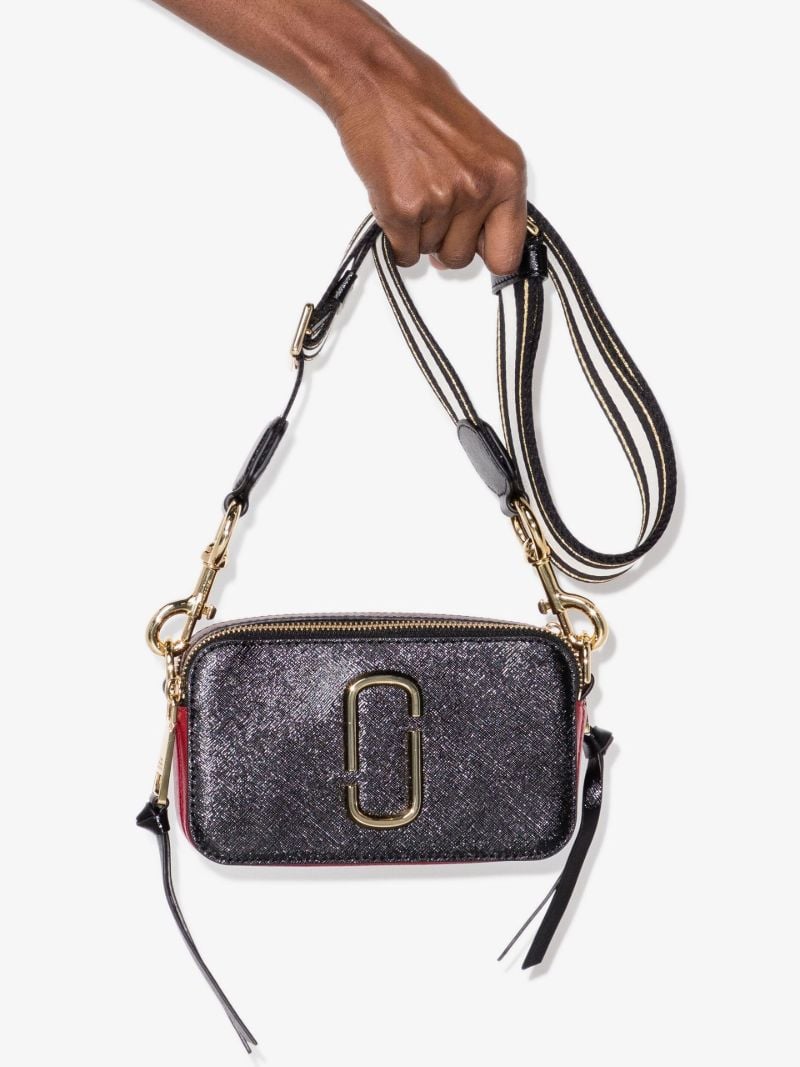 Black Snapshot Leather Cross Body Bag