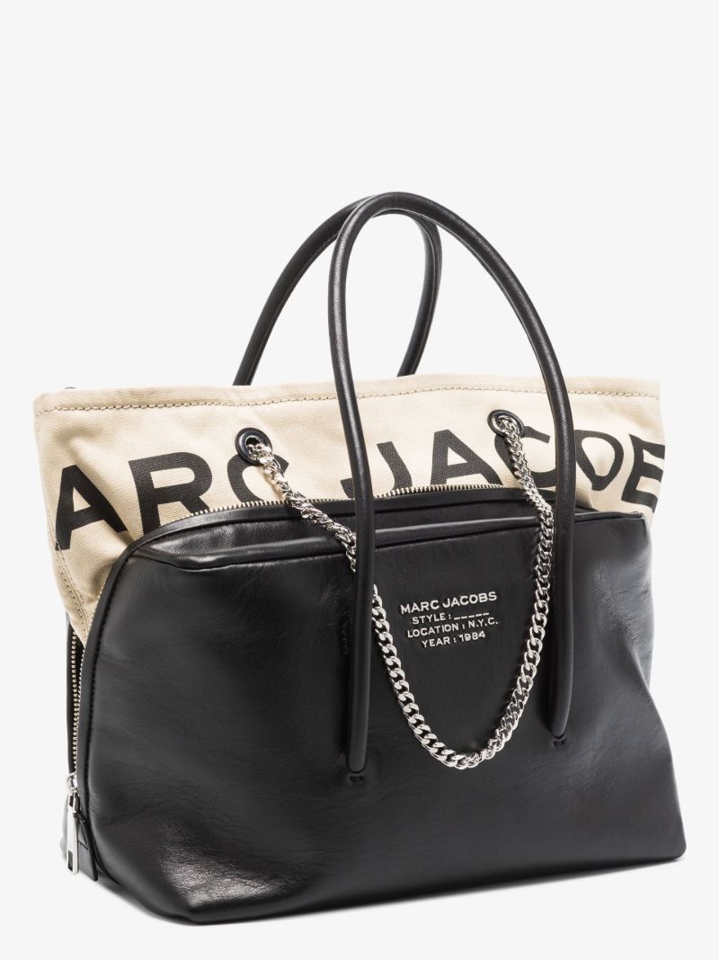 Black the Duet Satchel Leather Tote Bag