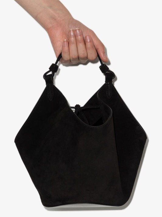 Black Lotus Mini Suede Tote Bag