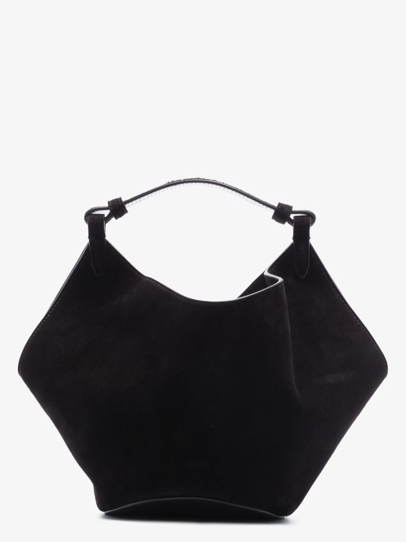 Black Lotus Mini Suede Tote Bag
