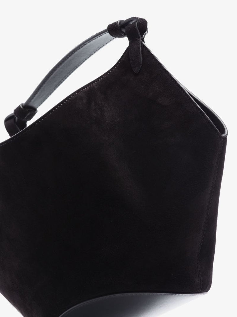 Black Lotus Mini Suede Tote Bag