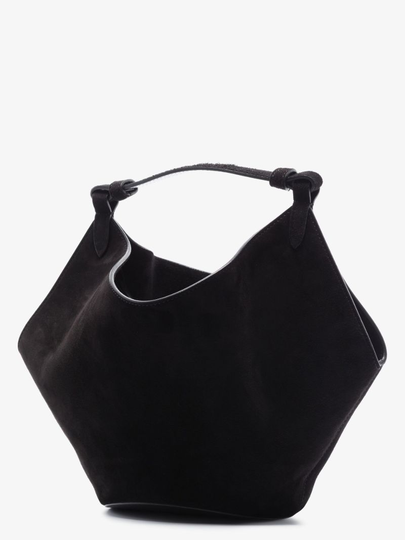 Black Lotus Mini Suede Tote Bag