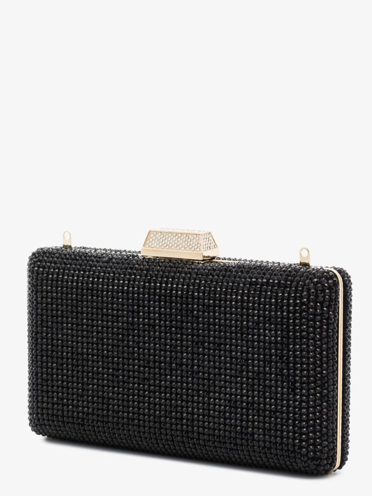 Black Clemmie Crystal Clutch Bag