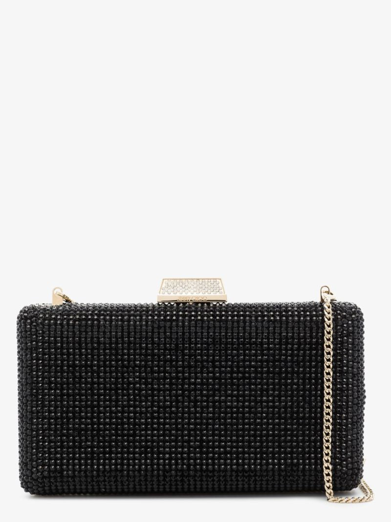 Black Clemmie Crystal Clutch Bag