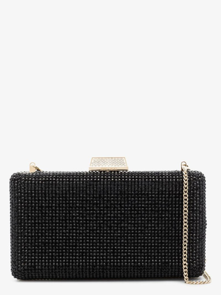 Black Clemmie Crystal Clutch Bag
