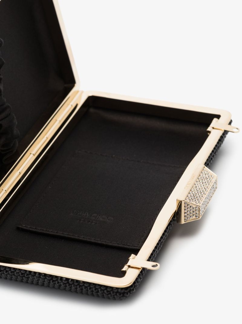 Black Clemmie Crystal Clutch Bag