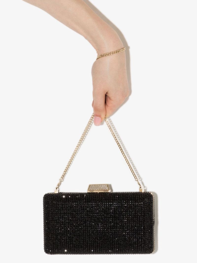 Black Clemmie Crystal Clutch Bag