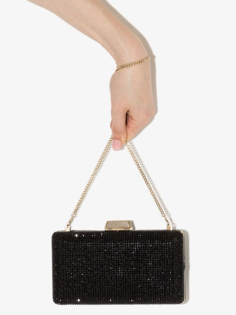 Black Clemmie Crystal Clutch Bag