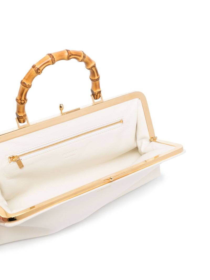 White Goji Leather Top Handle Bag