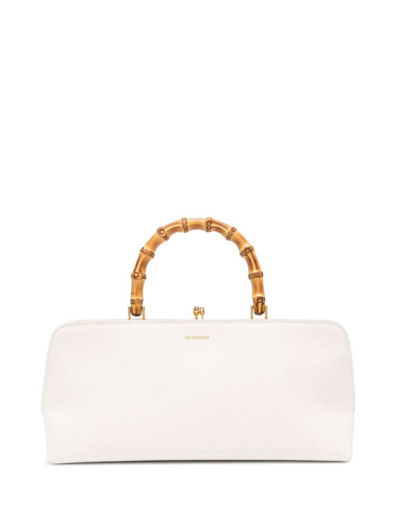 White Goji Leather Top Handle Bag