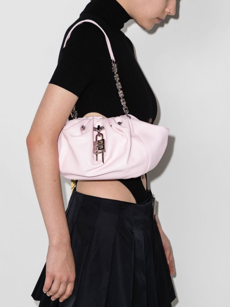 Pink Kenny 4g Chain Leather Bag