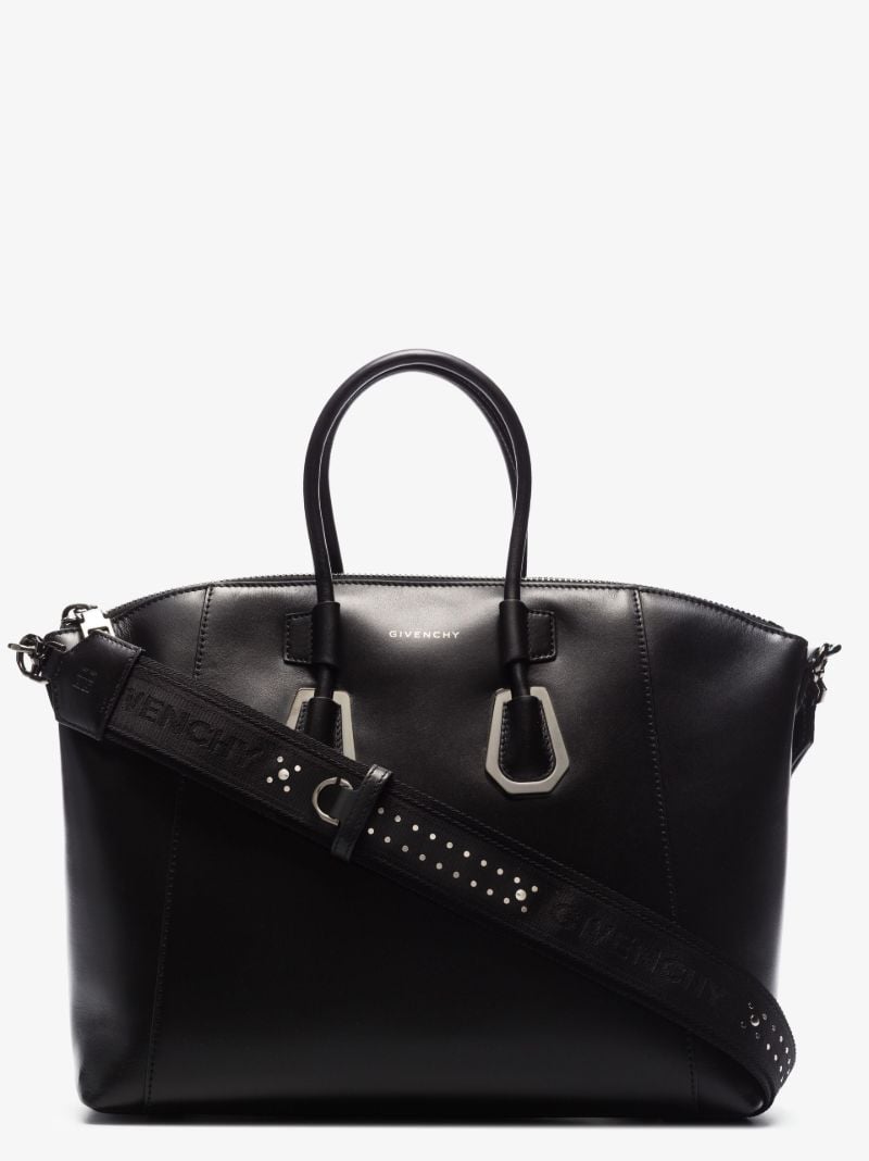 Black Antigona Small Leather Sport Tote Bag